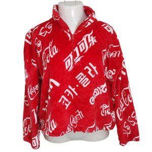 Coca Cola Extra Soft Language Logo Minky Fleece XL
